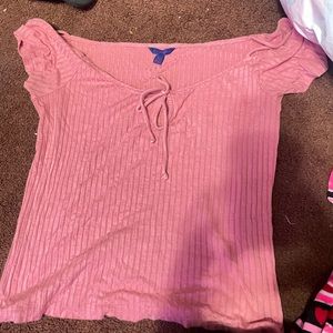 cute pink cotton aerie top